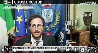 Immagine: Il Sindaco durante la diretta