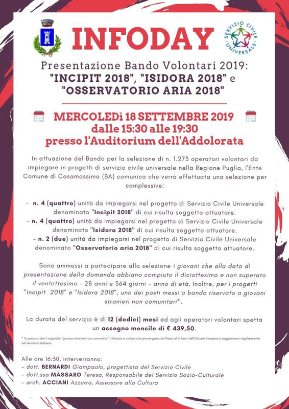 Immagine: Infoday - Presentazione bando volontari 2019