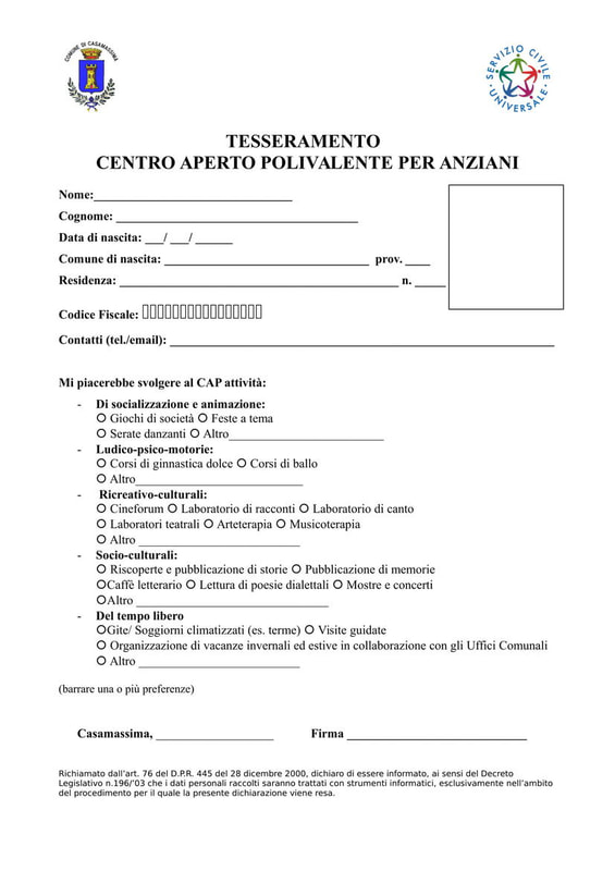 Immagine: Modulo tesseramento