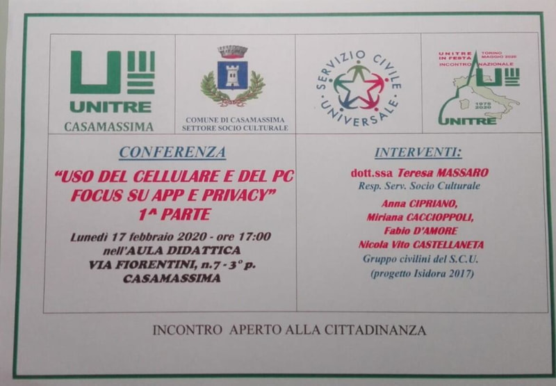 Immagine: Usoo del cellulare e del pc - Locandinda della conferenza